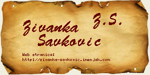 Živanka Savković vizit kartica